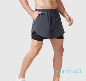 Short de course d'été faux deux pièces pour hommes, noir, basket-ball, musculation, séchage rapide, respirant, Jogging