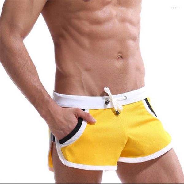 Short de course d'été Sexy pour hommes, taille basse, pantalon d'entraînement, de Fitness, de Compression, à séchage rapide, de Sport, de Jogging, de survêtement