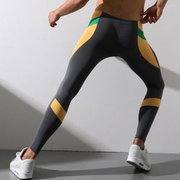 Running shorts superbody 2022 heren lange johns mode sexy polyester ondergoed winter warme ondermoordpatroon patchwork sport leggings