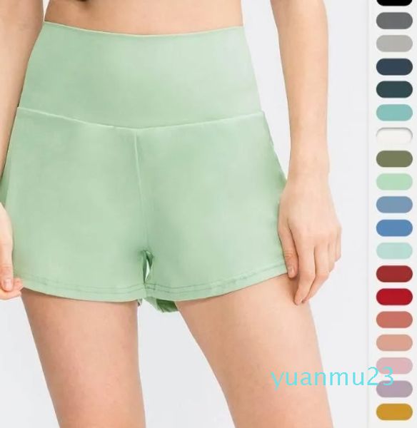 Running Shorts Women Sports Loose High Wiston Sexy Fitness Dance Dance Yoga Tennis Golf Faux Anti-embarras en deux pièces