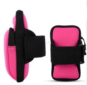 Estuche para teléfono deportivo para correr en la mano Soporte para teléfono móvil Brazaletes Bolsa Hombres Mujeres Paquetes de brazos para teléfono Dinero Llaves Gimnasio al aire libre Paquetes de fitness con orificio para auriculares Bolsa simple