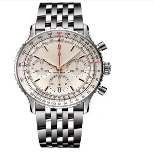 Lopende stalen chronograaf 6-naald tweede AAAAA-horloge roestvrij 2022 Quartz Belt Product heren hjmt