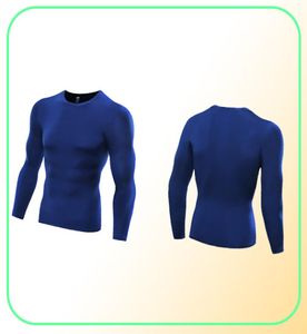 Running t-shirts dry fit heren gymkleding ronde hals lange mouwen ondergoed bodybuilding pak polyester kleding6181895