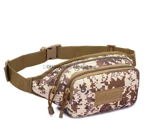 sac de taille de course Sports de plein air jogging ceintures Cyclisme Randonnée Casque Trou Poitrine Pack étanche oxford Tactique Armée Camouflage Camping Épaule Packs