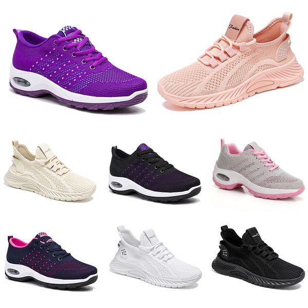 Running Women New Randing Men Shoes chaussures plates Soft Sole Fashion Purple Blanc noir Noir confortable Couleur sportive Blocage Q76- 23