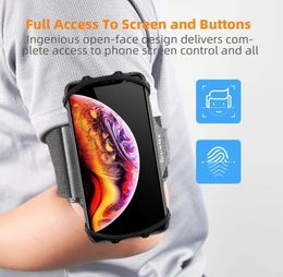Support de téléphone pour bracelet de course, rotation à 360 °, brassard de sport détachable avec porte-clés pour iPhone Samsung Xiaomi Huawei Phone3630720