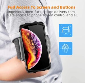 Hardlooparmband Telefoonhouder 360 ° rotatie Afneembare sportarmband met sleutelhouder voor iPhone Samsung Xiaomi Huawei Phone3630720