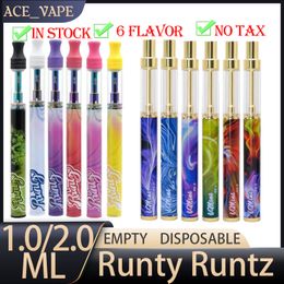 Runty Runtz Vapes vacíos desechables 1 ml 2ml 280mAh 400mAh Batería recargable Cartones de cartucho de bobina de cerámica con embalaje de caja magnética Ecig