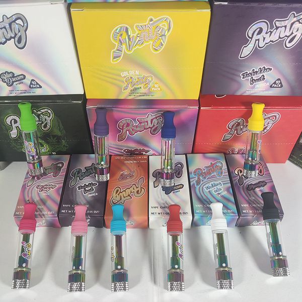 runty runtz vape chariots atomiseurs à cartouche verre plein huile épaisse snap sur cartouche de vaporisateur de cire e cigarette 510 fil vide avec emballage 10 couleurs 1 ml