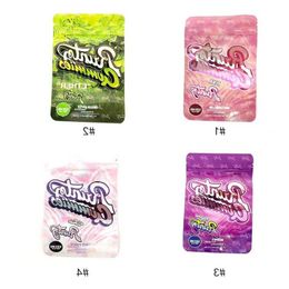 Runtz Gummies Rosa Blanco Envases de plástico Bolsas Gomosas Vacío Caramelo Olor Prueba Edibles Coo kie Mylar paquete Kvpwi