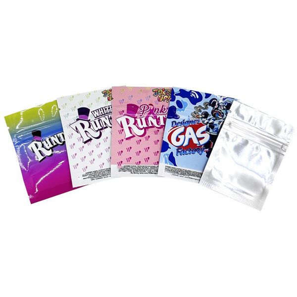 runtz Bolsas de embalaje transparentes de una cara mylar flor seca 7x10 cm 1 g serie mixta láser puntual bolsas pequeñas bolsa hermética autosellante paquete paquete embalaje vacío