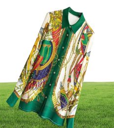 Runway Brand Design Luxury Plus taille Top Summer Baroque Palais Vintage Shirt Femmes Imprimez les chemisiers à manches longues 3L Y2008288299161