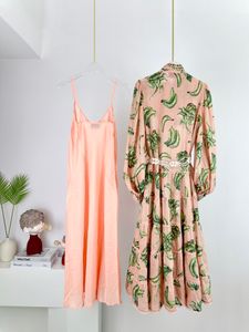 Runway-jurken Australische 2024S ontwerper nieuwe lente/zomer Eden kant verfraaid bedrukte midi-jurk