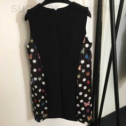 Diseñadores de vestidos de pista 2023 Summer and Autumn Fashion's New Seven Star Ladybug Butterfly Dot estampado con estampado de tanque empalmado PQKW