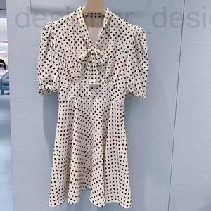 Runway Jurken designer merk Miu Franse stijl polka dot jurk dames lente en zomer nieuwe temperament dame Chiffon korte rok met een slanke taille KGDD