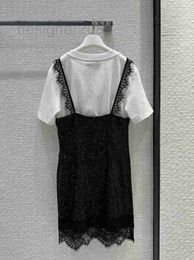 Runway-jurken Ontwerper Milan-jurk 2023 Nieuwe zomer O-hals Korte mouw Print Modemerk Dezelfde stijl UN79