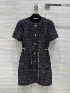 Runway jurken ontwerper Nieuwe herfst winterprint Tweed Dress Brand Same Style Sundress H7636dy