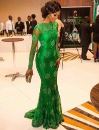 Robes de piste élégantes Emerald Femmes Applique Robe de mariée Slves Slves Robes de soirée de luxe Grn Lace Sirène Robe de demoiselle d'honneur T240518