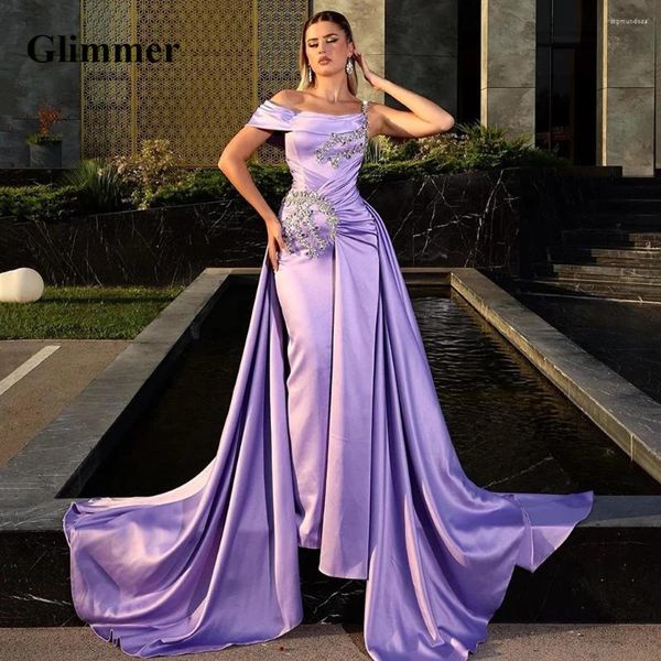 Robes de piste brillance Glamour célèbre à une épaule sirène ramionnage en satin vestido de formatura fabriqué sur commande