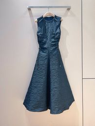 Runway jurken luxe designer ontwerpt veelzijdige marine mouwloze jurken AA