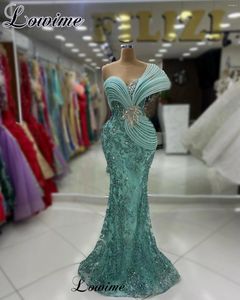 Runway -jurken Mint Green Special Celebrity Mermaid Mouwloze avondjurken Elegante haute coutures Vestidos de Gala Pageant