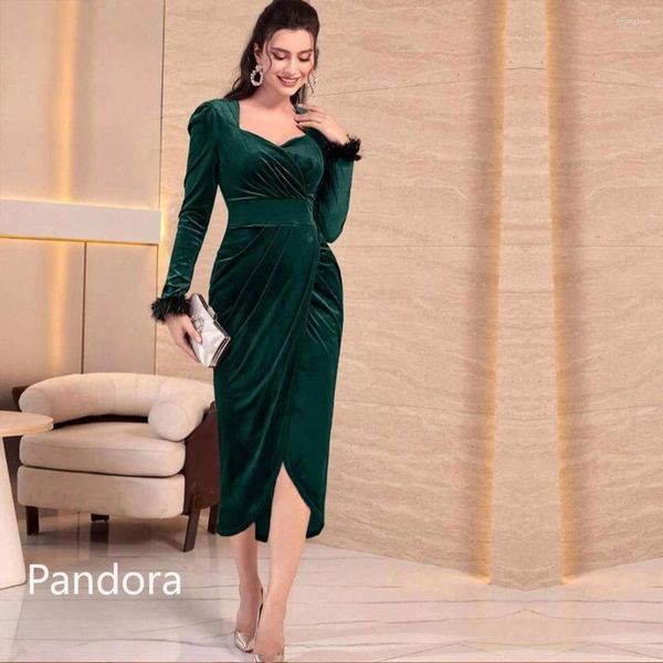 Robes de piste Pandora Sweetheart Dubai Prom Robe Soirée des manches longues avec longueur de la cheville Summer Femmes de mariage Robes 2024