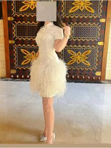 Runway -jurken Saoedi -Arabië Vintage Elegante speciale gelegenheid lange mouwen avondjurk knie lengte jurk geplooide formele baljurk 2024