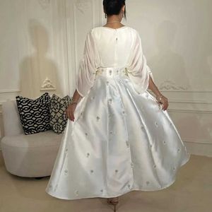 Runway-jurken V-hals A-Line Elegante satijnen avondjurk Saoedi-Arabië formele gelegenheid Slim Fit jurk lange mouw bal feestjurk 2024
