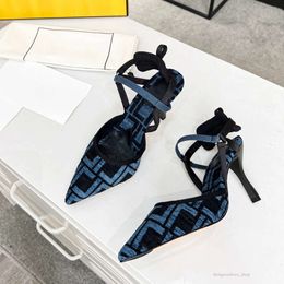 Chaussures habillées de créateurs Runway Jacquard Colibri Lite Sandales en maille à talons hauts Slingbacks Bobine Chunky Block Talons Bout pointu Femmes Designers Soirée
