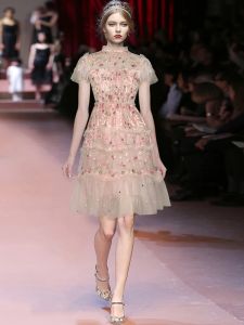 Runway Nieuwe Ontwerpers Zomer Hoge Kwaliteit Vrouwen Elegant Casual Party Mode Sexy Prachtige Bloemen Pailletten Geborduurde Mini Jurk