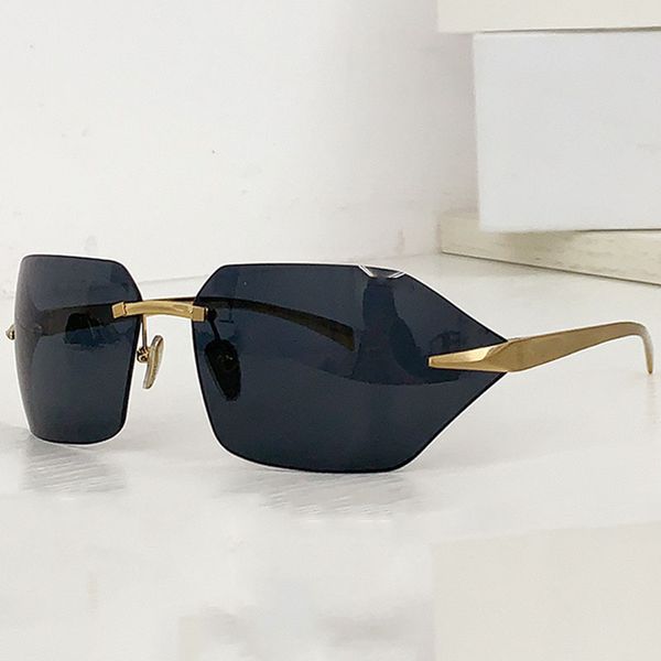 Lunettes de soleil RunwaySPRA5S Or brossé Mode de luxe pour hommes et femmes Conduite extérieure Cadre en métal ultra léger Jambes miroir Visage incurvé avec boîte d'origine