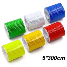 5 cm * 300 cm reflecterende stickers voor auto fietsen helmen motorfiets waarschuwing veiligheid tape strip film auto reflector sticker