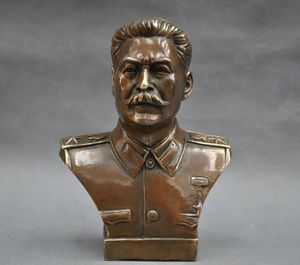 Statue en bronze du chef russe Joseph Staline Buste