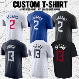 Russell Westbrook Kawhi Leonard Harden George Basketball Sports Club Fans merk T-shirt met korte mouwen Performance Practice Tees