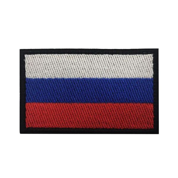 Rusia Flag Hook Loop Patch Chechenia personalizada Borderio Bordado Insignias de moral para tácticas militares al aire libre Casco de mochila