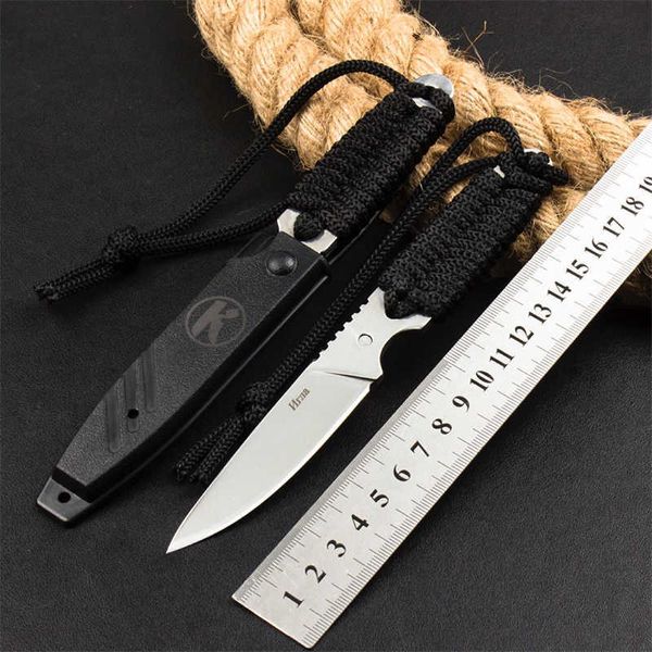 Cuchillo de hoja fija para acampar de acero inoxidable con alto contenido de carbono de Rusia, cuchillo de caza de supervivencia EDC Tang completo para exteriores