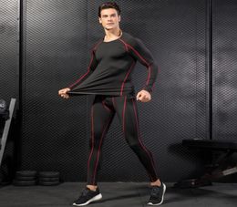 Russie Local Livrot Compression Tracksuit Fitness Run Run Set Shirt Legging Men Sportswear Demix Black Gym Sport Suit4000444