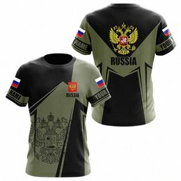 Russie T-shirts pour hommes Casual lâche col rond drapeau russe Tops à manches courtes T-shirts Vêtements pour hommes T-shirt surdimensionné Streetwear r1su #