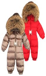 Rusland Winter Pasgeboren Baby Hoodie Big Fur Collar Boys Warm Outerwear Jumpsuit Baby Clothing Parka Sneeuw Draag Girls Coats Jacket9024482