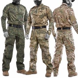 Russische Camoue Pak Tactische Sets Mannen Outdoor Sneldrogende G4 Combat Shirts Waterdichte Broek Training Uniform Zakken S2OK #