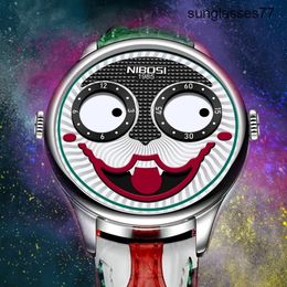 Russische clown herenhorloge Fashion Trend Quartz kijken Nibosi Brand243n