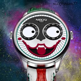 Russische clown herenhorloge Fashion Trend Quartz kijken Nibosi Brand267R