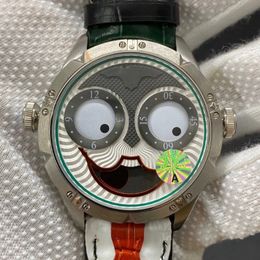 Russische Clown Montre de Luxe 42 mm x 11 8mm kwartsbeweging geïmporteerd uit Zwitserland roestvrijstalen kast automatisch horloge228p 2334