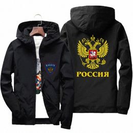 Manteau russe des bras de la Russie Eagle Flag Veste Coupe-vent Pilote Manteau Zipper Bomber Vestes Manteau imperméable t-shirt 6XL r7BT #