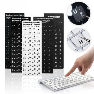 Russe/anglais/espagnol/allemand/arabe/italien/japonais clavier résistant à l'usure autocollants lettre remplacement pour ordinateur portable