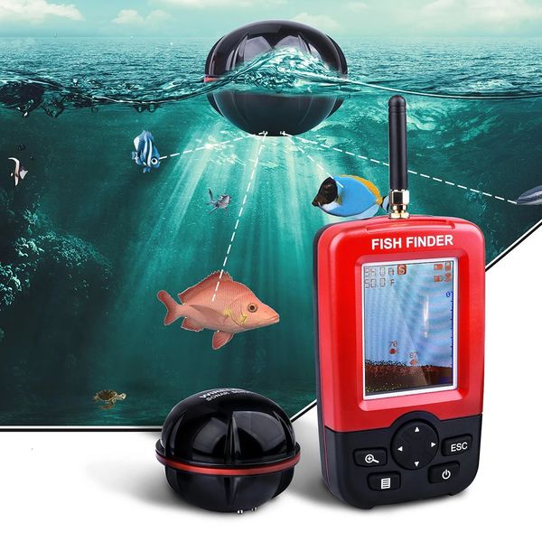 Menu russe Sonar sans fil alerte de pêche détecteur de poisson sondeur sous-marin détecteur de pêche Portable LUCKY Fish Finder 240227