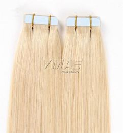 Couleur naturelle russe Blonde 22 à 28 pouces à double dessin à double dessin Virgin Virgin Remy Human Hair Extension Tape in cuticule aligne7235152
