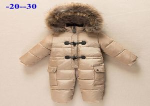 Russische pasgeboren winter Babykleding Snowsuit 90 Duck Down Jacket For Girl Coat Parka Infant Boy Snow Pak Wear Outterwear Jumpsuit Y4736266