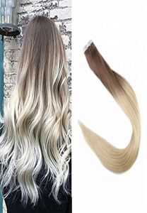 Russische Remy Hair Extension Invisible Tape in Hairs 25GPCS 20PCSLOT OMBRE Kleur 6613 Hoog licht Dikke Hair Extensions2852510