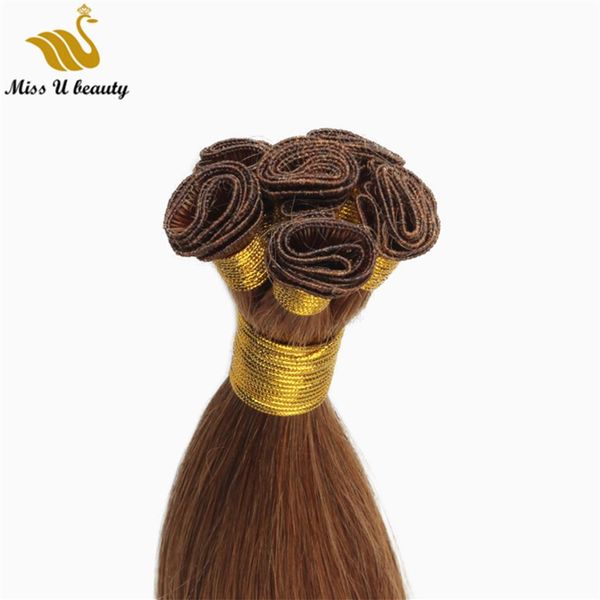 Cheveux Remy russes attachés à la main trame extensions de cheveux vierges non transformés cuticules alignées cheveux attachés à la main 150 grammes 12-24 pouces 270T